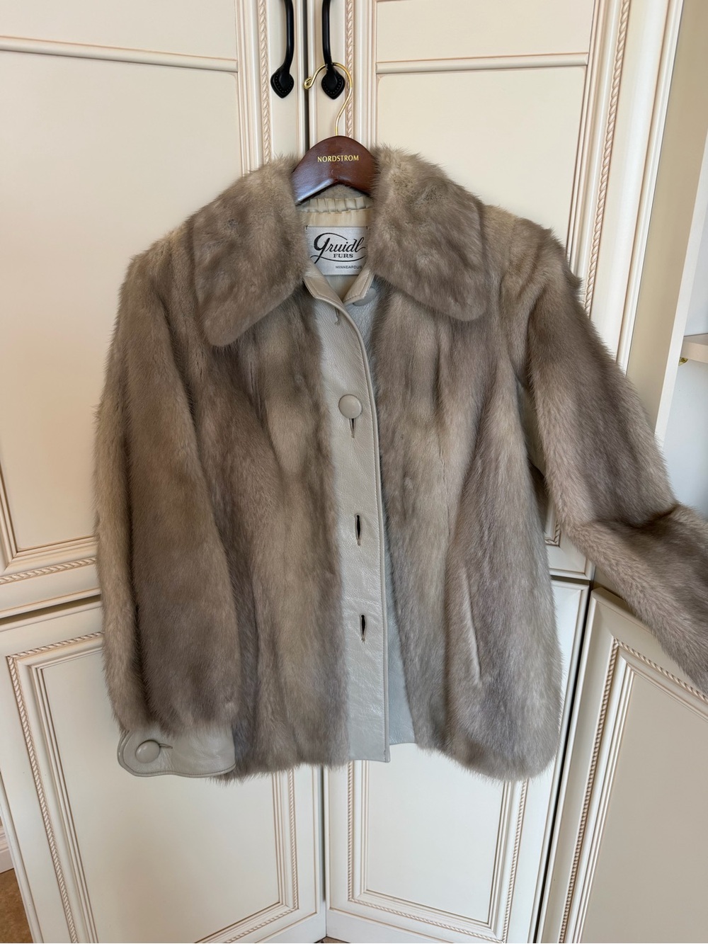 Guidi Taupe Mink Fur Short Coat